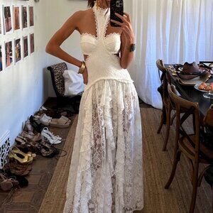 Halter Maxi Lace Dress